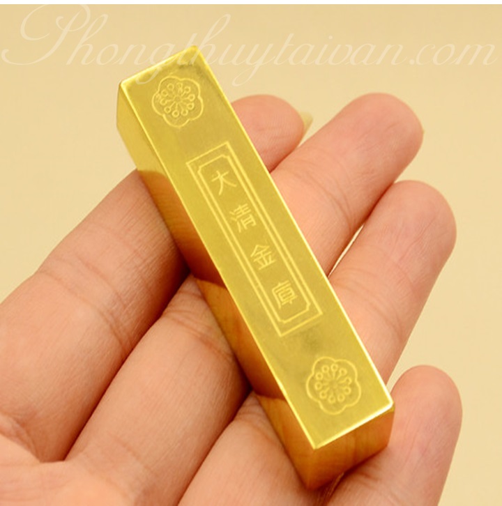 Thỏi vàng cây ĐỒNG 5.8cm*1cm*0.8cm chiêu lộc thờ cúng