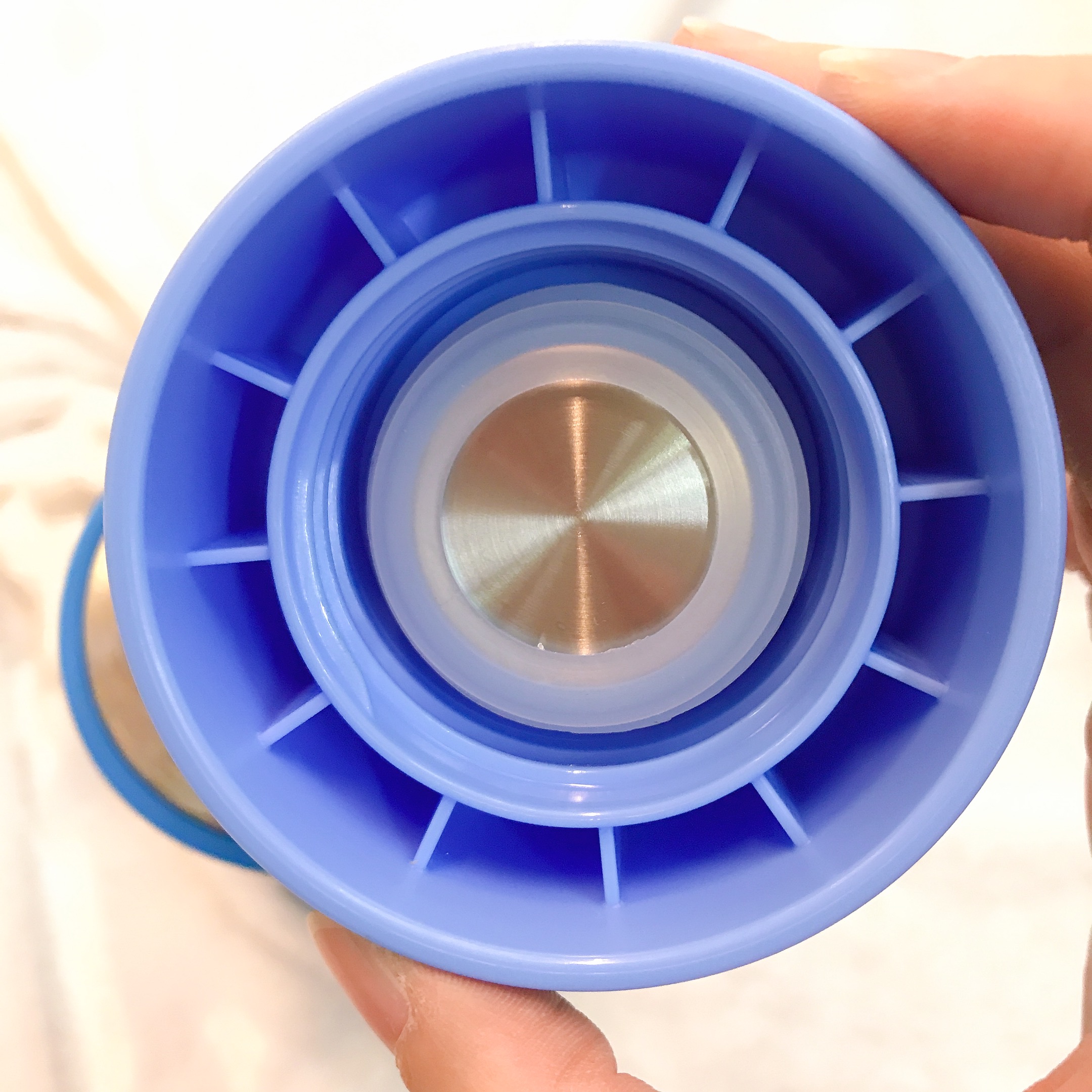 Bình nước giữ nhiệt 2 nắp hình chuột Mickey màu xanh viền silicon cho trẻ em, các bé, học sinh -  - WD-3430MK