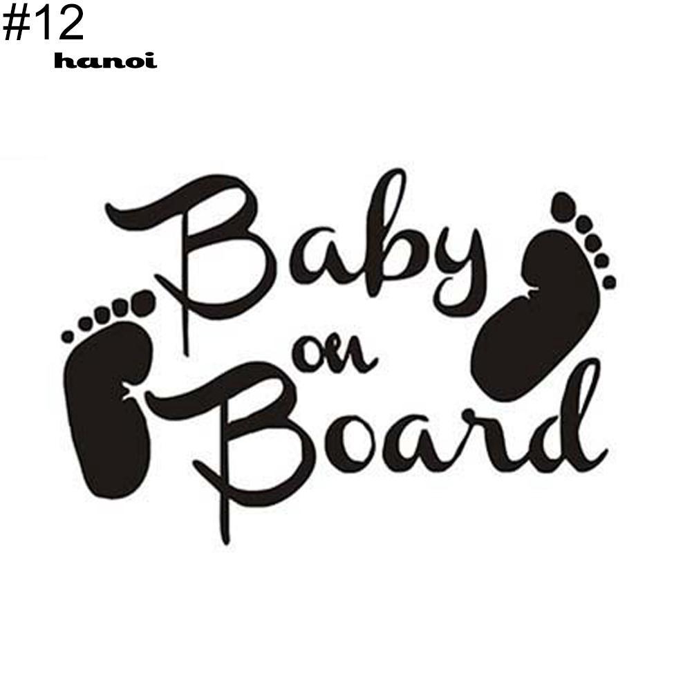 Giấy dán xe hơi in chữ Baby On Board dễ thương