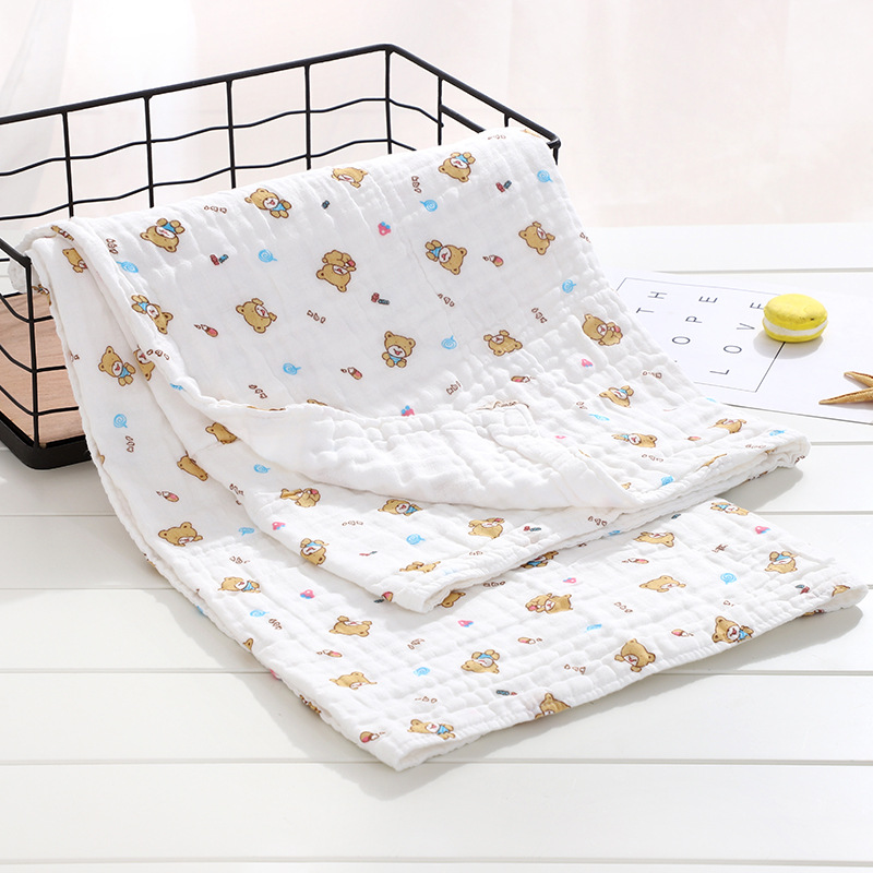 Khăn Tắm Em Bé, Khăn Tắm 6 Lớp Mềm Mịn Êm - Họa Tiết Bé Gái