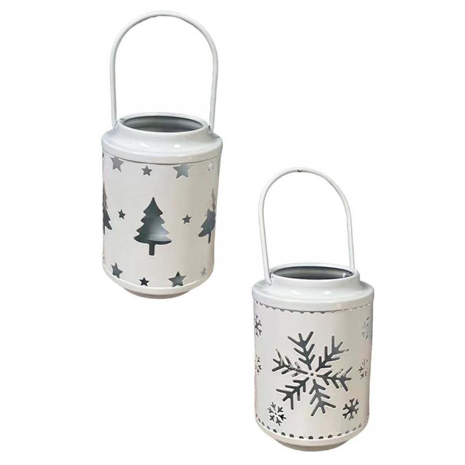 2pcs Metal Christmas Candle Lantern Candle Holders Decor
