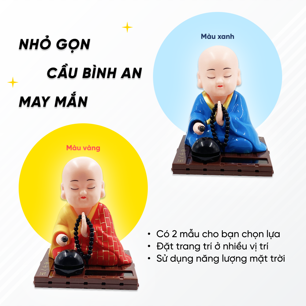 Tượng Sư Thầy Gõ Mõ Gật Đầu Trang Trí Phong Thủy | Tượng Trang Trí Nhà Cửa, Bàn Làm Việc, Taplo Xe Ô Tô Cầu Bình An, Hạnh Phúc, Mọi Điều May Mắn