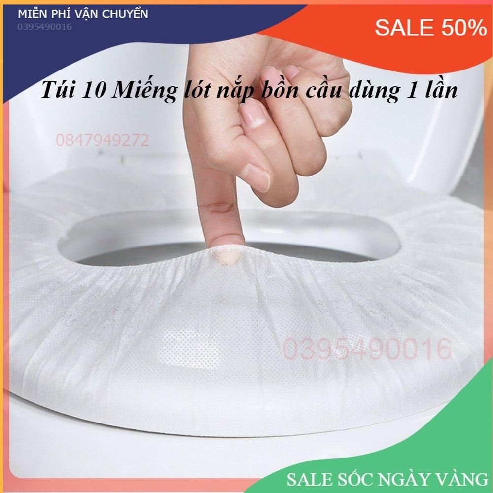 TÚI 10 Miếng lót nắp bồn cầu dùng 1 lần, cảm giác thoải mái tiện lợi mang đi, Ngăn ngừa lây nhiễm chéo, đảm bảo vệ sinh