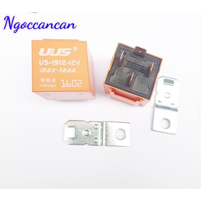 Hộp 10 Rơ Le 4 Chân 12V 100A hoặc 24V 100A Màu Cam