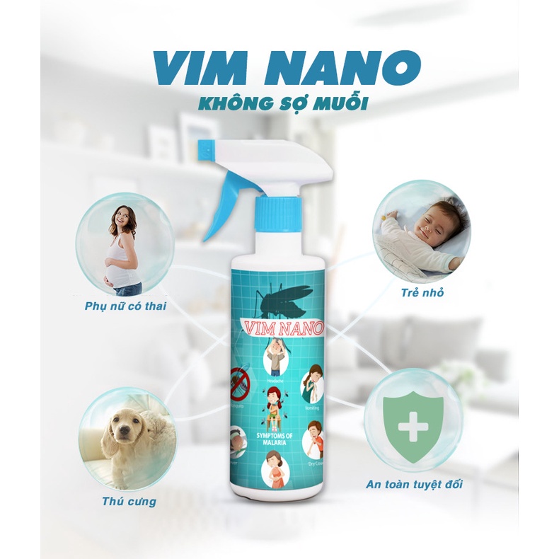 Thuốc Xịt Muỗi- Côn Trùng Vimnano Diệt Sạch Côn Trùng An Toàn Vệ Sinh- Chai 500ml Có Vòi Xịt