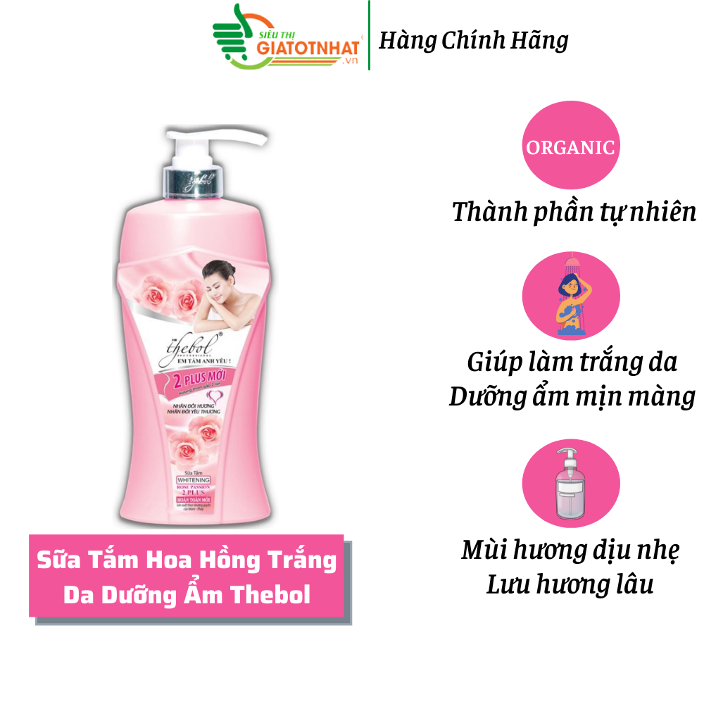 Sữa tắm thảo dược tinh chất hoa hồng nước hoa 2 Plus Thebol 925g