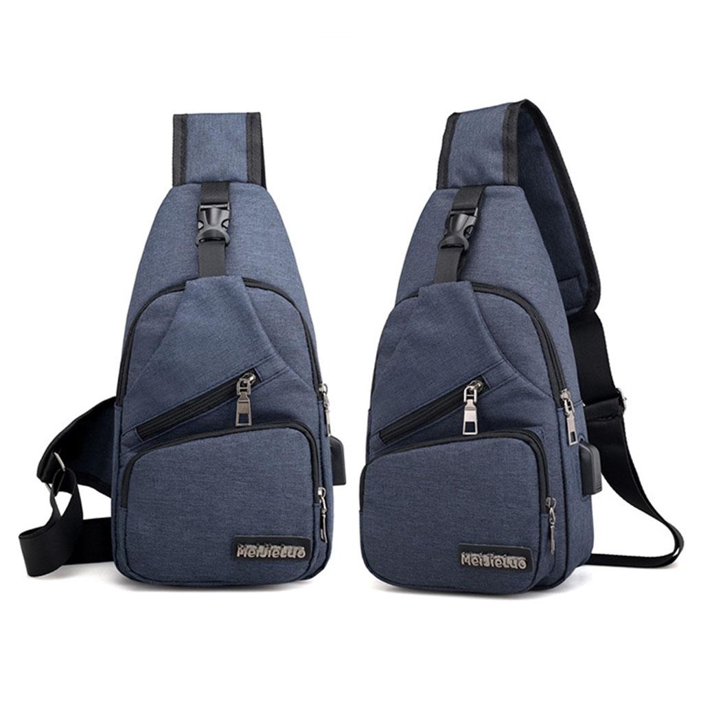 3Pack Mens Sling Bag Chest Pack USB Charging Port Anti Theft Lightweight Bag