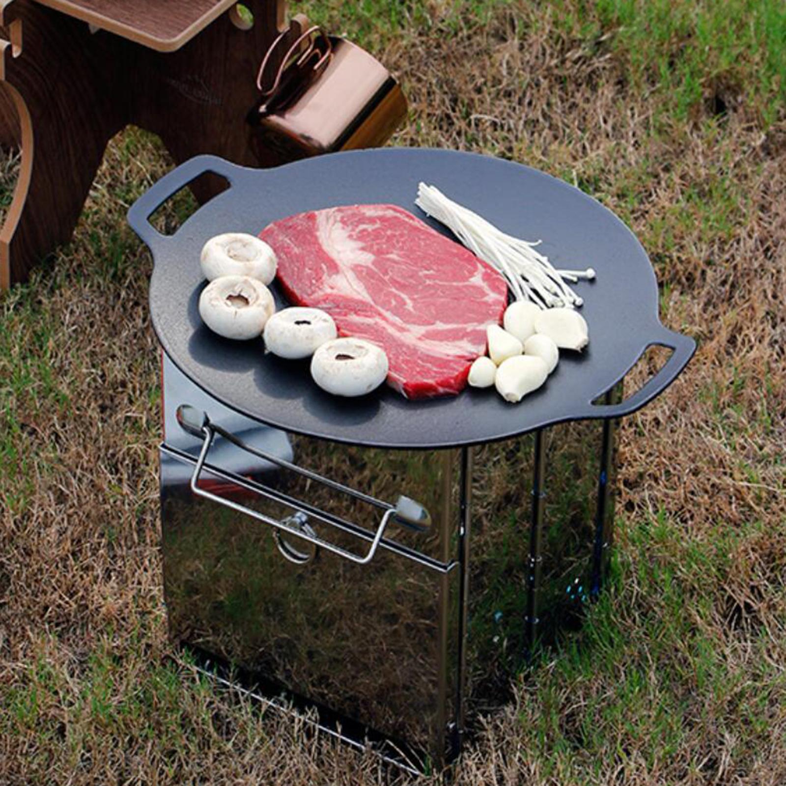 Cast Iron Stovetop Nonstick Grill Pan Korean Roasting Plate