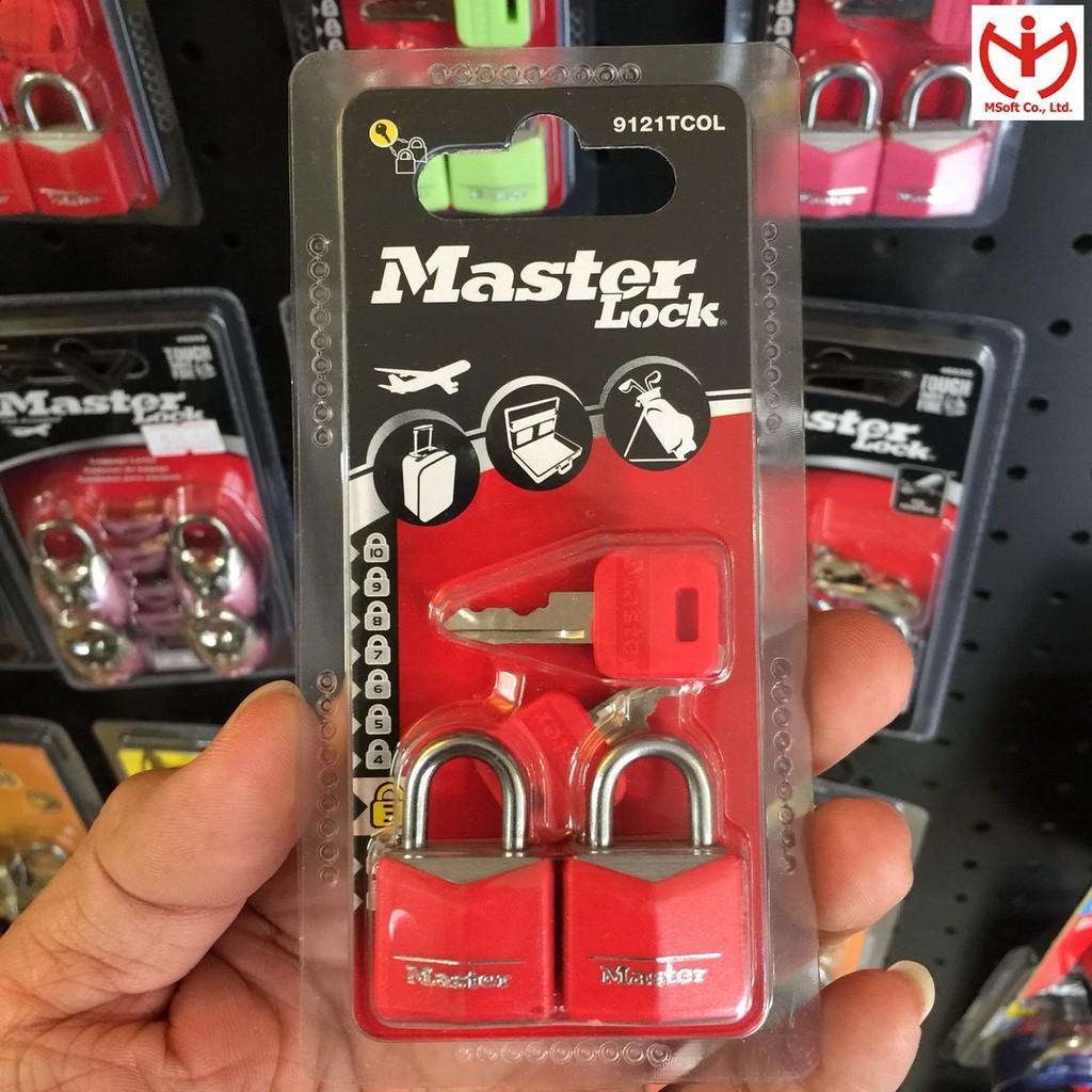 Bộ 2 ổ khóa vali Master Lock 9121 TCOL rộng 20mm dùng chung 2 chìa - khóa hành lý - MSOFT