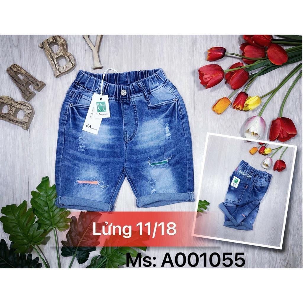 Quần đùi cho bé trai đẹp mặc tết size 25-35kg chất jeans co giãn mềm mịn mát
