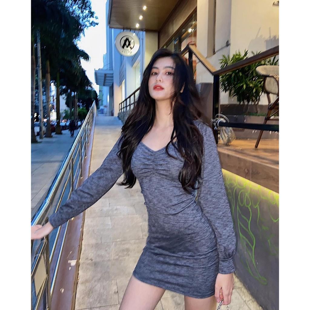 Đầm tay phồng tay dài