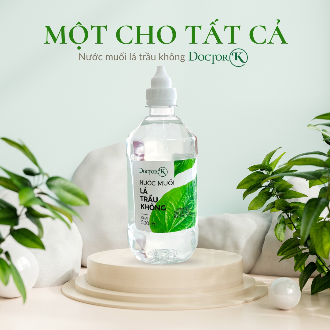 Nước muối sinh lý lá trầu không Doctor K - Trị viêm loét, hôi miệng, mẫn ngứa - an tâm sử dụng