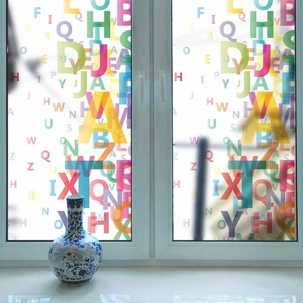 Decal trang trí kính cao cấp mẫu Bảng Chữ Cái