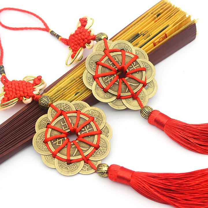 Dây Treo Xe Ô tô Đồng Tiền Xu Hoa Mai
