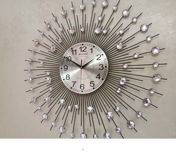 Đồng hồ treo tường MONSKY GCLOCK loại to KT 750mm cao cấp làm từ kim loại sơn tĩnh điện chạy máy kim trôi chuẩn (1802B)