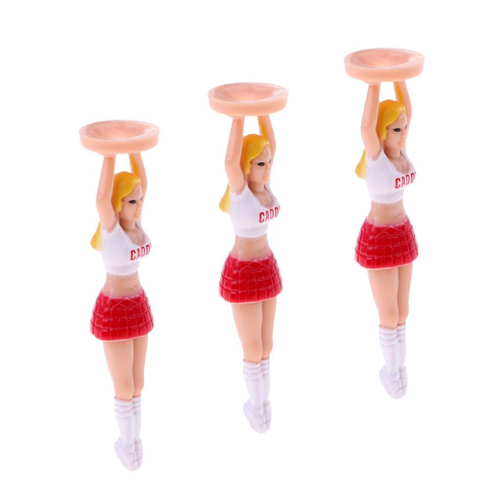 2x 3 Pieces Novelty Beauty Girl Caddy golf professional tees Cheerleader Tees  Tools
