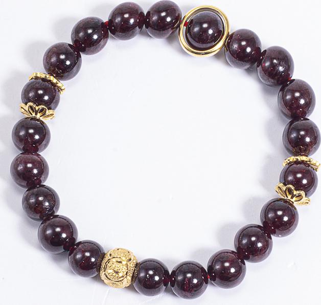 Vòng Tay Phong Thủy Nữ Đá Garnet Phối Charm Cầu  Mệnh Hỏa, Thổ Ngọc Quý Gemstones