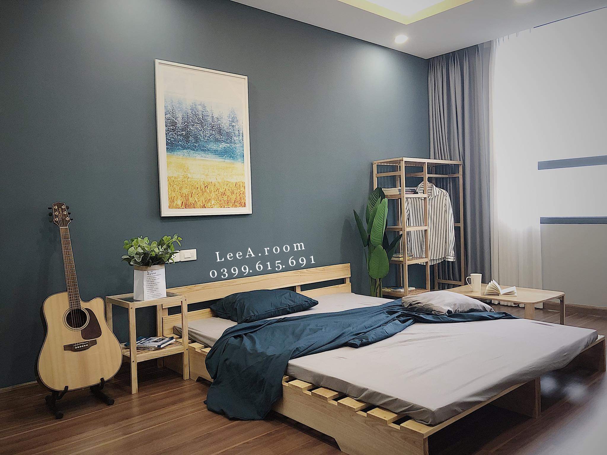 GIƯỜNG PALLET CỰC ĐẸP CHO HOMESTAY, CĂN HỘ CHUNG CƯ (GỖ TẦN BÌ CAO CẤP)