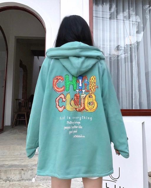 Áo khoác hoodie đa sắc màu nỉ thun cotton - chili club siêu hot