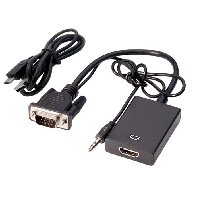 Cáp chuyển VGA sang HDMI, PC và Laptop cổng VGA chuyển sang TV HDMI có âm thanh