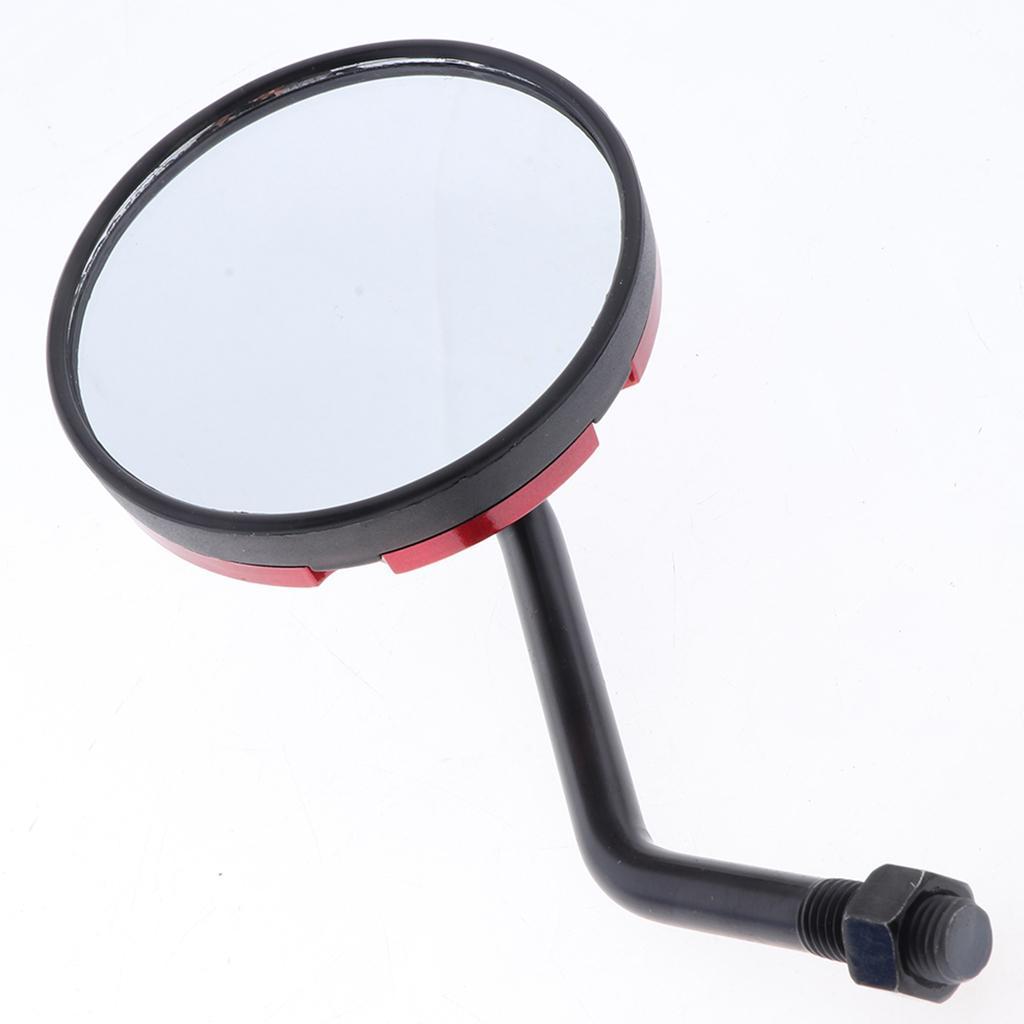 2Pcs Motorbike Moped 10mm Rearview Round Mirror Red for Dirt  Racer