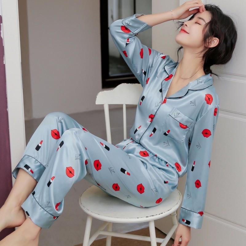 (Siêu Hót)Bộ ngủ pijama lụa Quảng Châu cao cấp