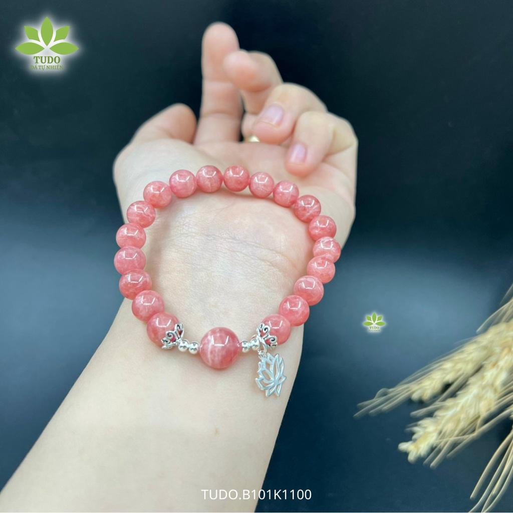 Vòng Tay Nữ Đẹp - Vòng Phong Thủy Đa Mệnh TUDO VCBDAOH B101K1100 Charm Bạc Hoa Sen