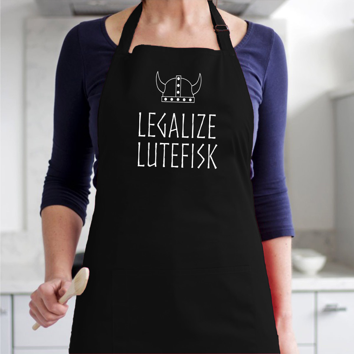 Tạp Dề Làm Bếp In Hình Legalize Lutefisk Funny Viking