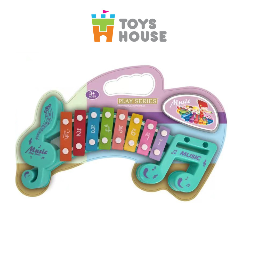 Đồ chơi đàn gõ Xylophone cho bé tám phím hình nốt nhạc - Đồ chơi âm nhạc cho bé Toyshouse 683-2