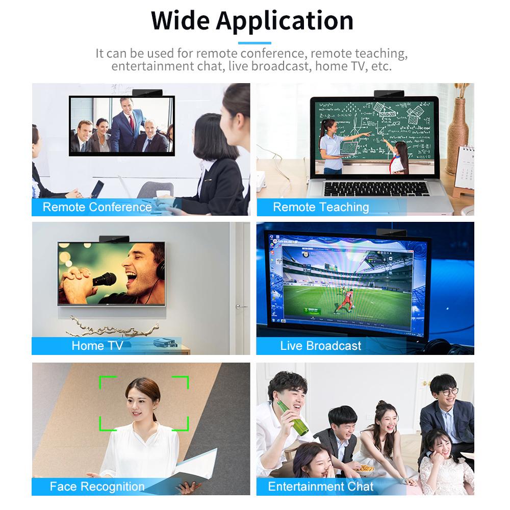 Camera hội nghị HD 1080P Góc rộng tiêu cự cố định Camera hành trình USB tích hợp micrô không có ổ đĩa cho PC