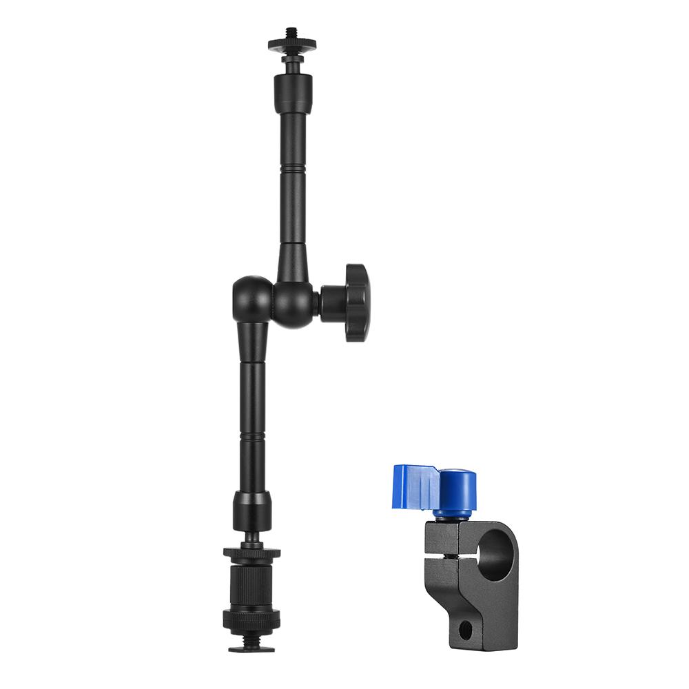 Giá kẹp máy ảnh thanh 15mm có Màn hình LED Đèn flash Microphone