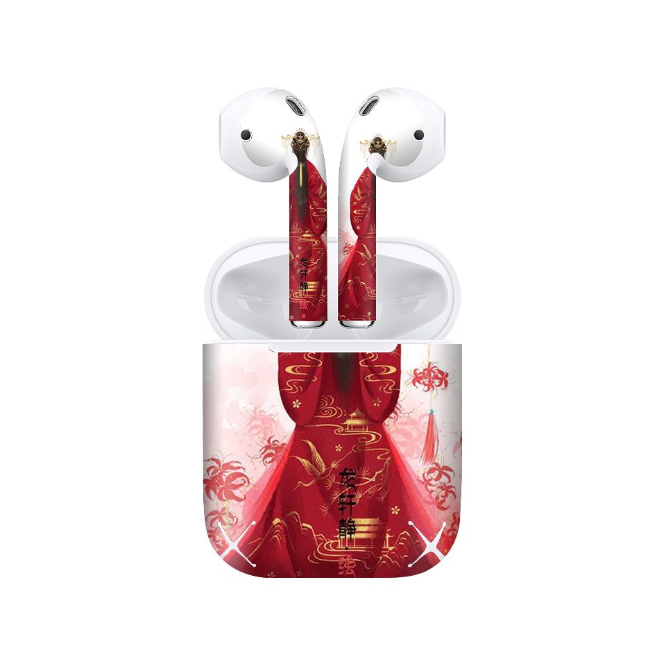 Miếng dán skin chống bẩn cho tai nghe AirPods in hình Bỉ ngạn hoa - acp031 (bản không dây 1 và 2