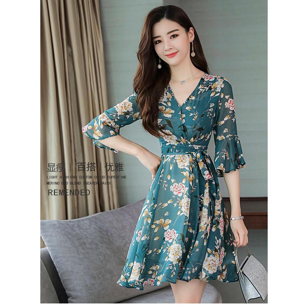 Đầm xòe cổ v dự tiệc BY4320A