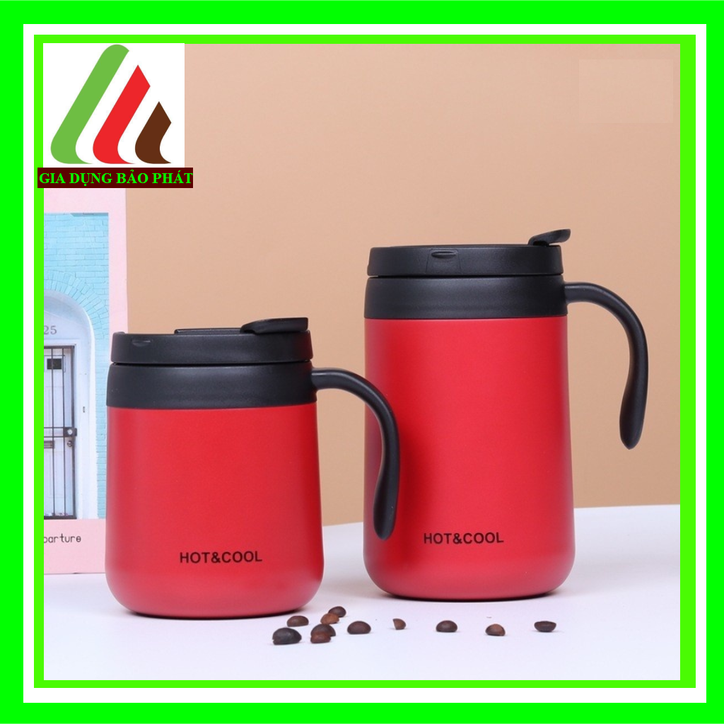 Ca giữ nhiệt inox sus 304 cao cấp hot&cool giữ nhiệt nóng lạnh trà cà phê nước ép 300ml 500ml