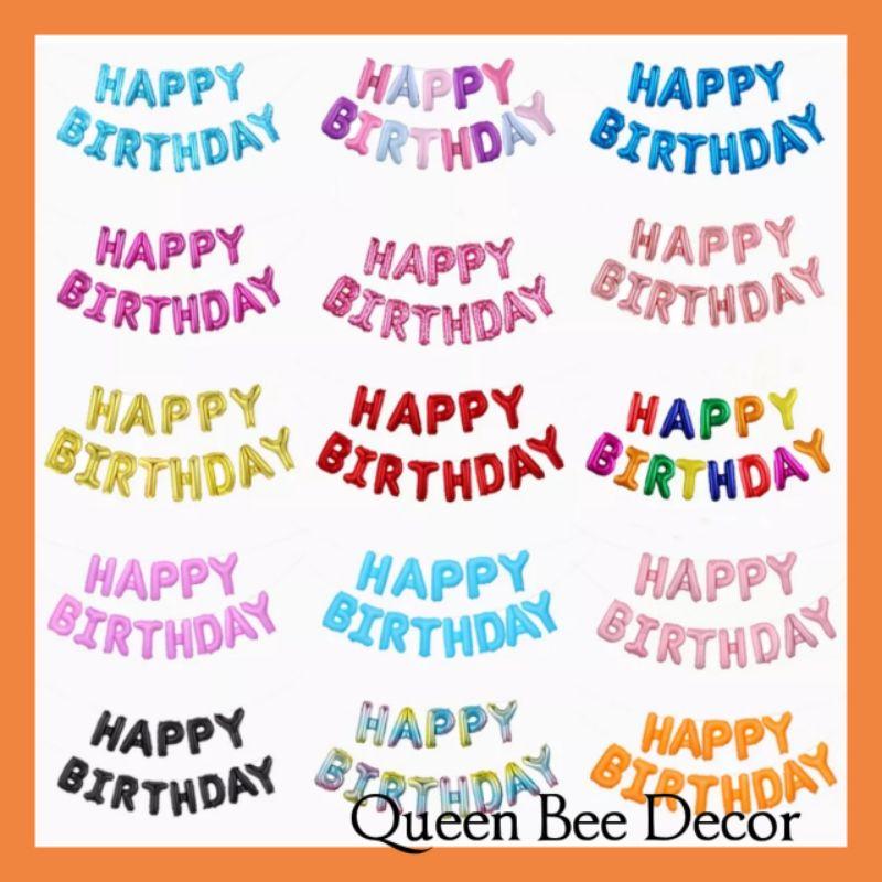 Sỉ bộ bong bóng chữ Happy birthday chúc mừng sinh nhật chọn màu QB1108