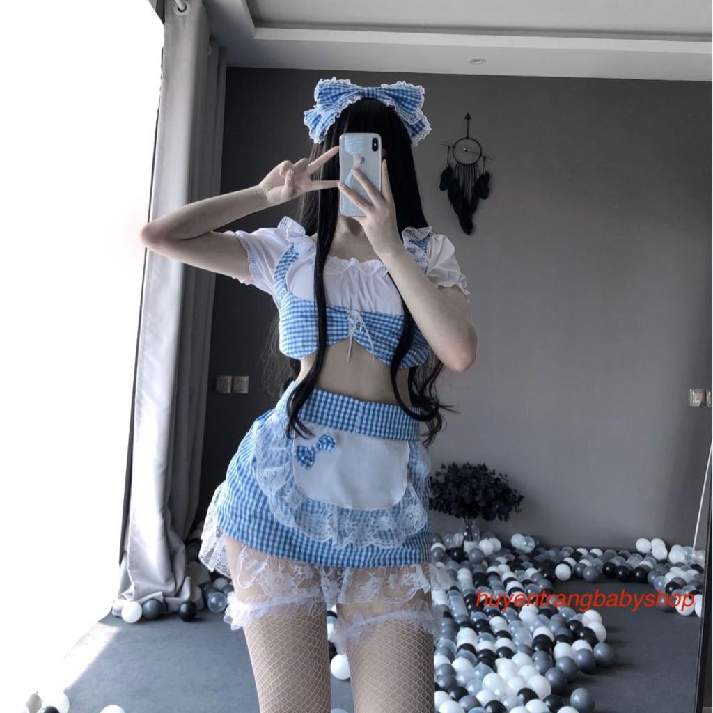 Cosplay hầu gái / người giúp việc kèm nơ đầu (không kèm tất và chổi ) sexy 1254