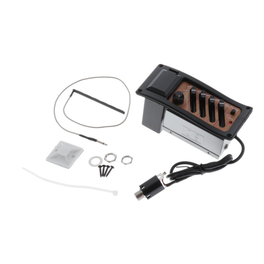 Acoustic Guitar Pickup EQ Equalizer Pre-Amp Piezo Pickup Tuner 7545R