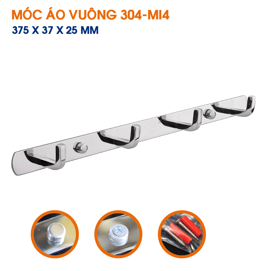 Móc áo vuông inox 304 TOVASHU nhiều loại