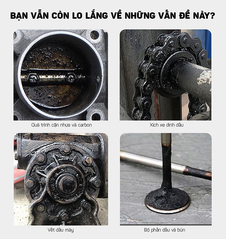 Dung Dịch Tẩy Rửa Vết Dầu Nhớt Khoang Động Cơ Ô Tô, Xích Xe Đạp, Máy Móc Công Nghiệp 450ml- Hàng Nhập Khẩu