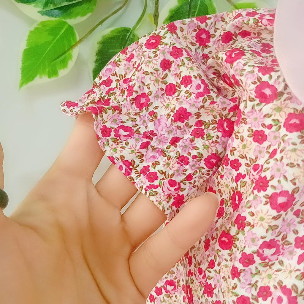 Bộ Cộc Tay Hoa Nhí Cúc Cài Giữa Cho Bé Gái Từ 1 Tuổi - 5 Tuổi Hàng Thiết Kế Cao Cấp. Vải Thô Mềm Mát Thấm Mồ Hôi