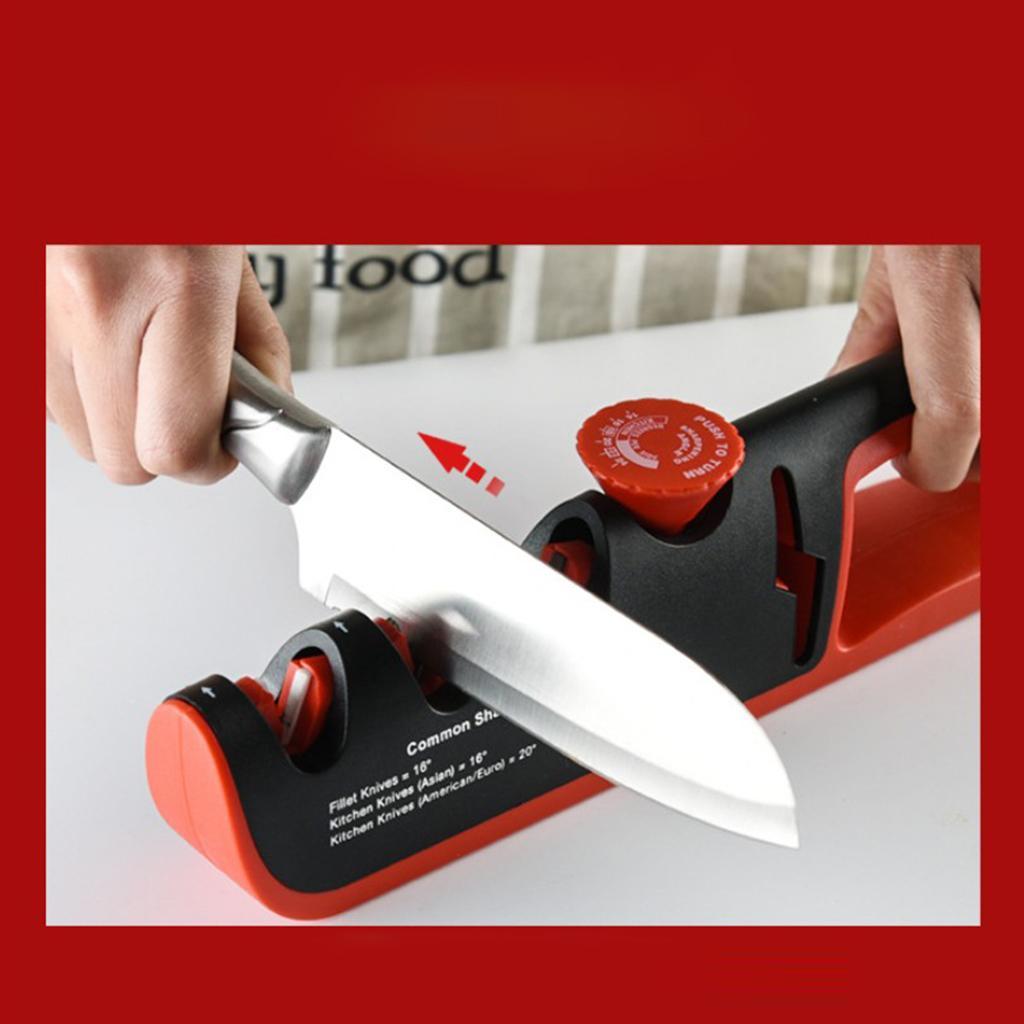 Kitchen Knife Sharpener Adjustable Scissor Knife Sharpening Tool Black Red