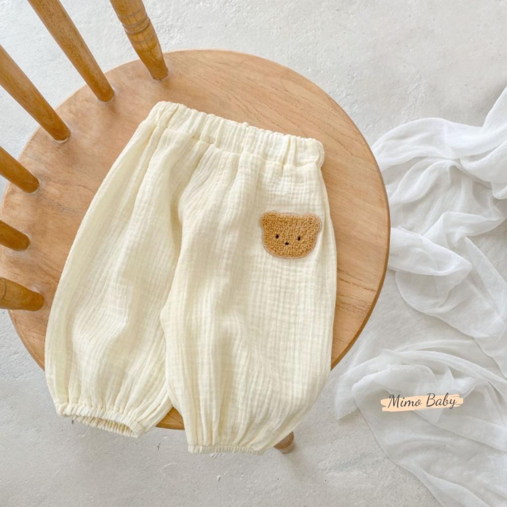 Quần boom chất liệu xô muslin mùa thu đông cho bé trai, bé gái QA41 Mimo Baby