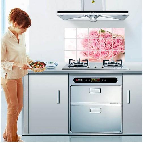 Decal dán bếp hoạ tiết hoa hồng