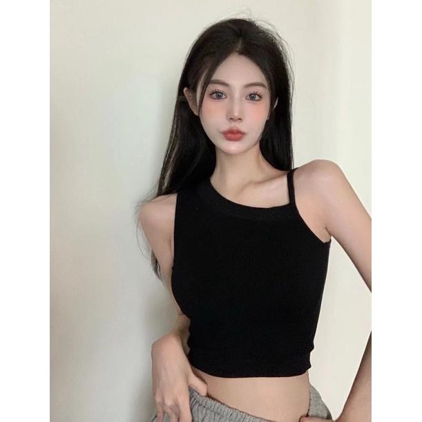 Áo bra nữ kèm mút cá tính, áo croptop dệt kim