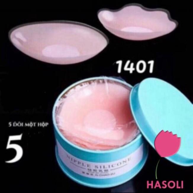 Miếng Dán Ngực Silicon Cao Cấp Hộp 5 Đôi Loại Có Nhũ Che Đầu Ti