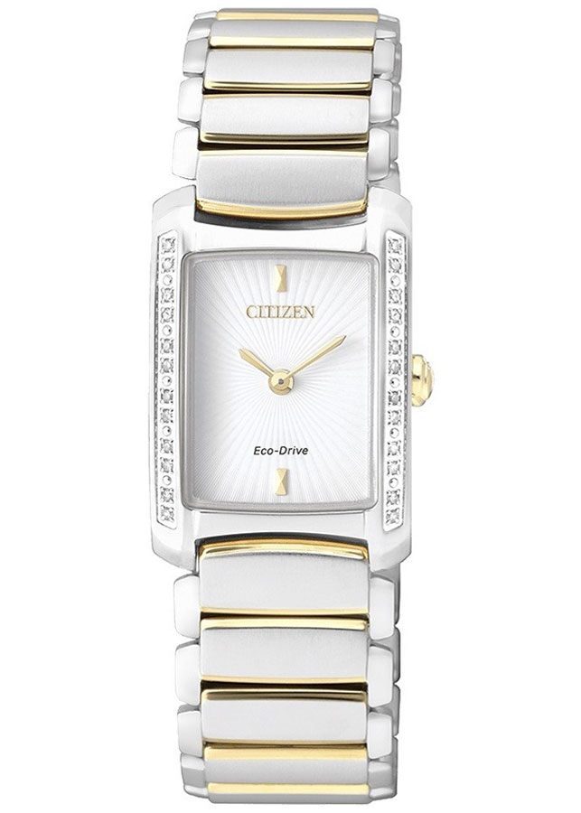Đồng Hồ Nữ Citizen Đính Kim Cương Dây Thép Không Gỉ EG2965-53A - Mặt Trắng