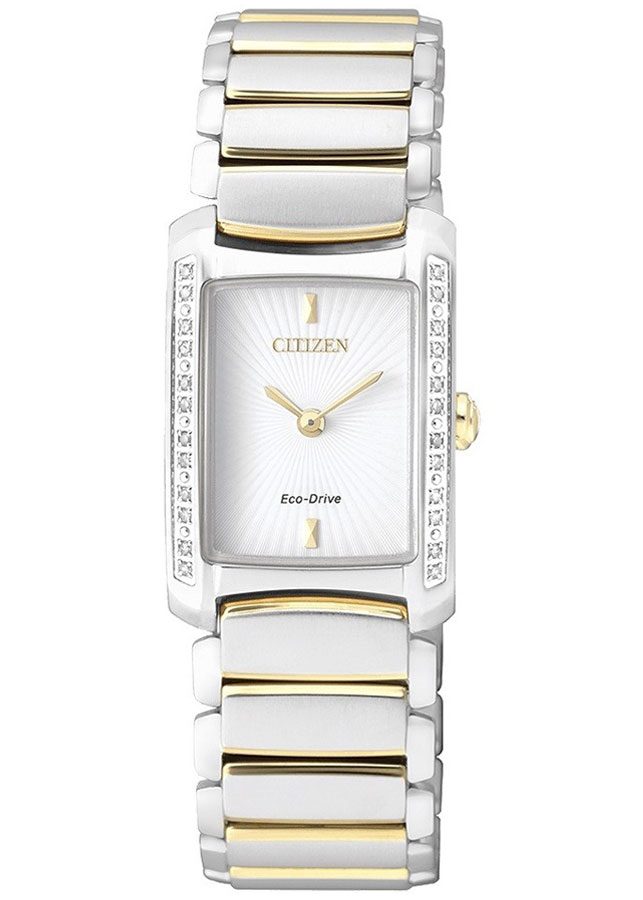 Đồng Hồ Nữ Citizen Đính Kim Cương Dây Thép Không Gỉ EG2965-53A - Mặt Trắng (Sapphire)