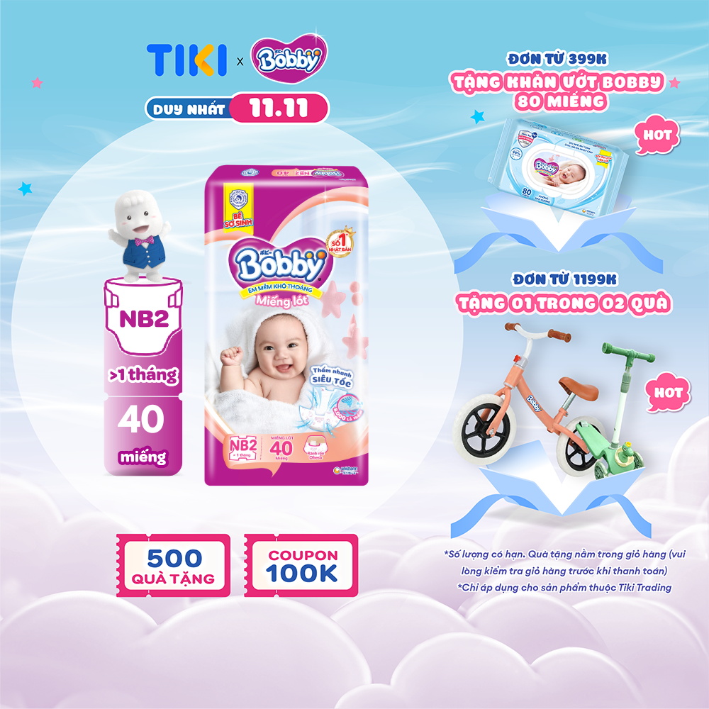 Miếng Lót Sơ Sinh Bobby Fresh Newborn 2 - 60 (60 Miếng)