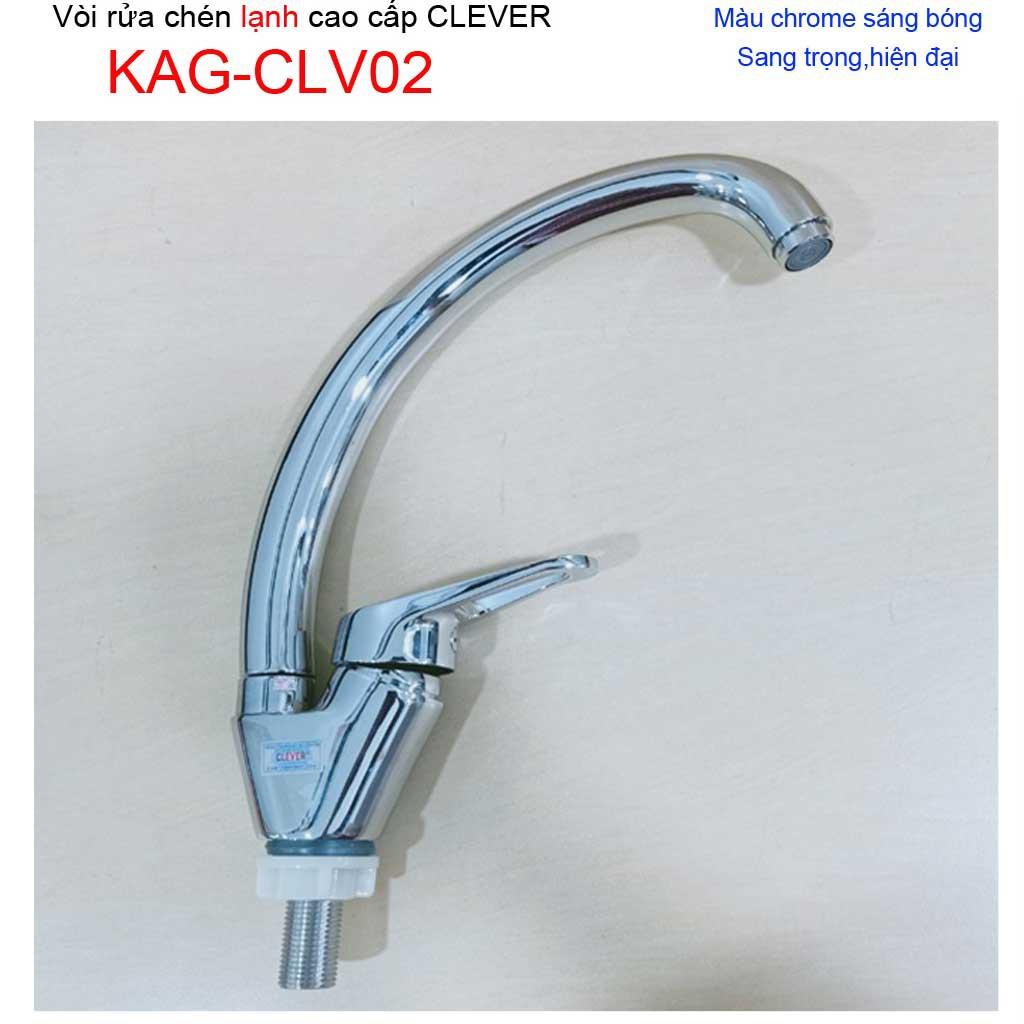 Vòi rửa chén bát KAG-CLV02, Vòi nóng lạnh, vòi bếp nóng lạnh chậu rửa chén Clever