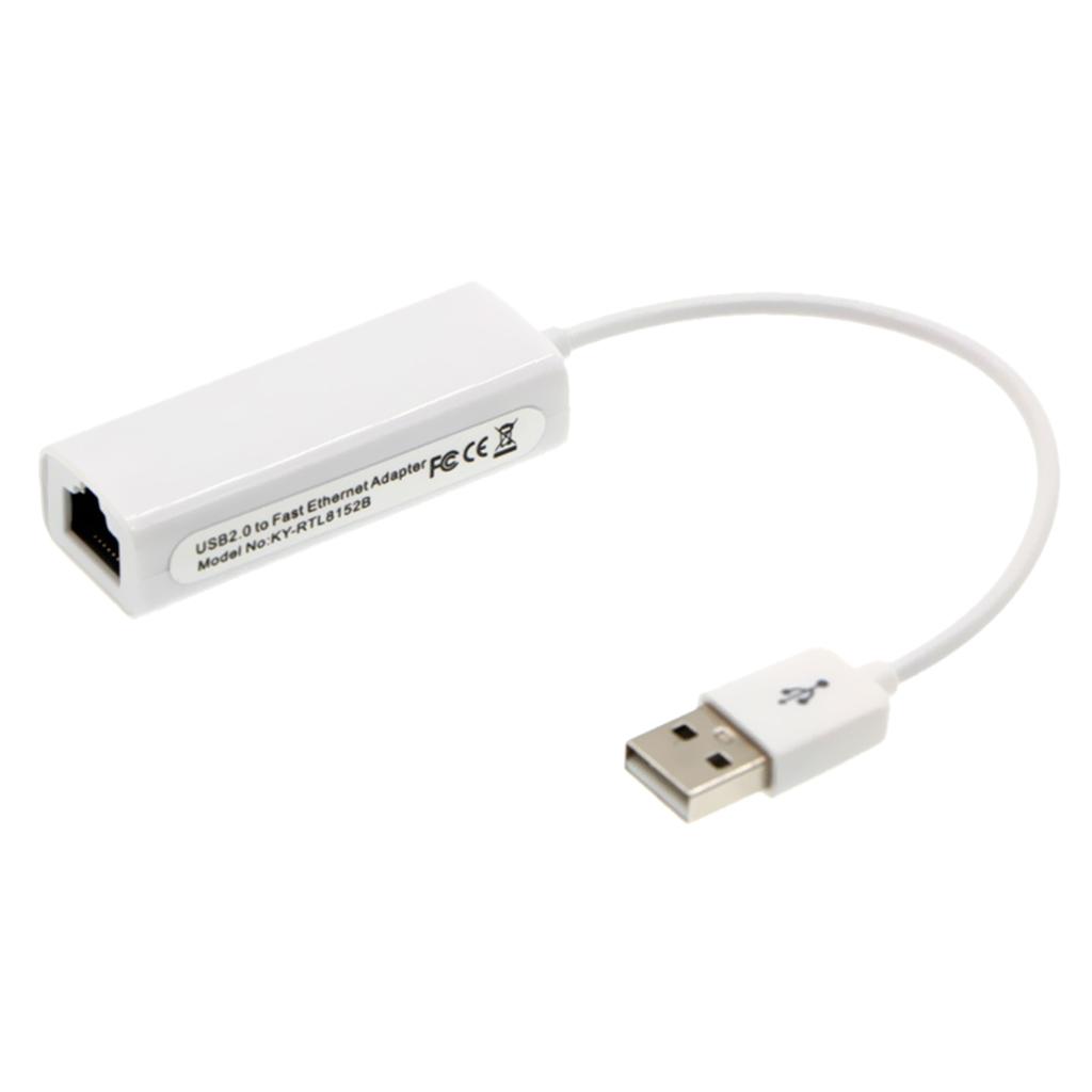 USB to LAN Network Card Cable, with USB 2.0 Male to Female RJ45 Ports, The